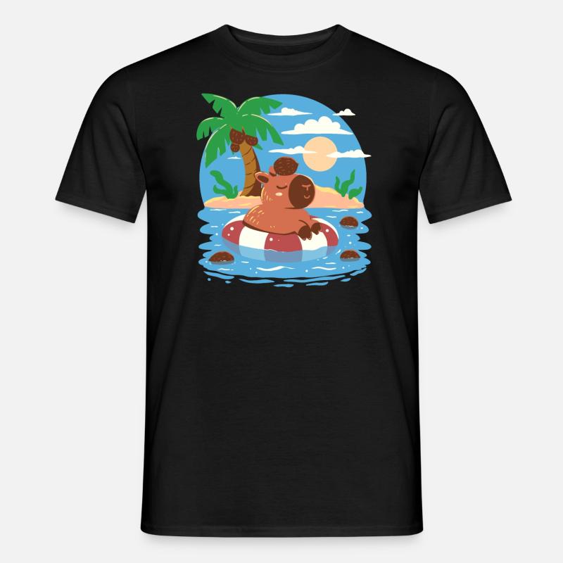 Summer Capybara - Men’s T-shirt - black