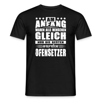 Am Anfang Waren Alle Menschen Gleich Ofensetzer - Männer T-Shirt - Schwarz - Vorne - AI Model Male 178 light (178cm)