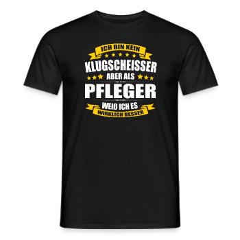 Ich Bin Kein Klugscheisser Pfleger Krankenpflege - Männer T-Shirt - Schwarz - Vorne - AI Model Male 178 light (178cm)