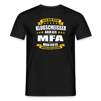 Ich Bin Kein Klugscheisser MFA Arzthelferin - Männer T-Shirt - Schwarz - Vorne - AI Model Male 178 light (178cm)