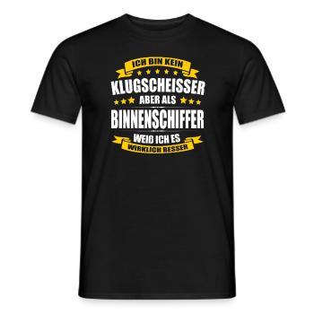 Ich Bin Kein Klugscheisser Binnenschiffer Azubi - Männer T-Shirt - Schwarz - Vorne - AI Model Male 178 light (178cm)