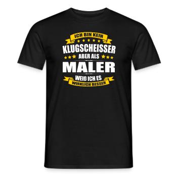 Ich Bin Kein Klugscheisser Maler und Lackierer Fun - Männer T-Shirt - Schwarz - Vorne - AI Model Male 178 light (178cm)