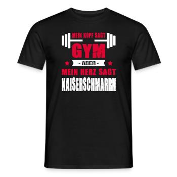 Mein Kopf Sagt Gym Mein Herz Sagt Kaiserschmarrn - Männer T-Shirt - Schwarz - Vorne - AI Model Male 178 light (178cm)