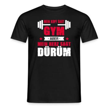 Mein Kopf Sagt Gym Mein Herz Sagt Dürüm - Männer T-Shirt - Schwarz - Vorne - AI Model Male 178 light (178cm)