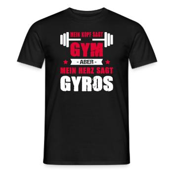 Mein Kopf Sagt Gym Mein Herz Sagt Gyros Cheatday - Männer T-Shirt - Schwarz - Vorne - AI Model Male 178 light (178cm)