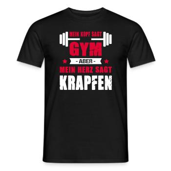 Mein Kopf Sagt Gym Mein Herz Sagt Krapfen - Männer T-Shirt - Schwarz - Vorne - AI Model Male 178 light (178cm)