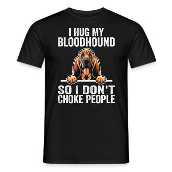 Ich umarme meinen Bluthund, damit ich die Leute nicht ersticke - Männer T-Shirt - Schwarz - Vorne - AI Model Male 178 light (178cm)