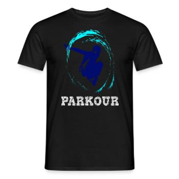 Parkour - Männer T-Shirt - Schwarz - Vorne - AI Model Male 178 light (178cm)