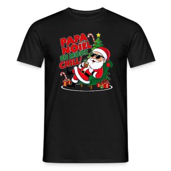 Papa Noël en Mode Chill - T-shirt homme - noir - Devant - AI Model Male 178 light (178cm)
