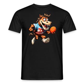 Pferde Rugby - Männer T-Shirt - Schwarz - Vorne - AI Model Male 178 light (178cm)