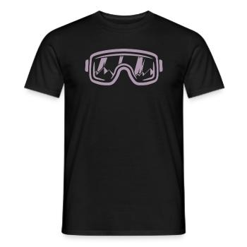 Ski goggles Skier Snowboard Mountains - Men's T-Shirt - black - Front - AI Model Male 178 light (178cm)