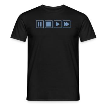 Magnétophone à cassettes rétro TV Nostalgia - T-shirt homme - noir - Devant - AI Model Male 178 light (178cm)