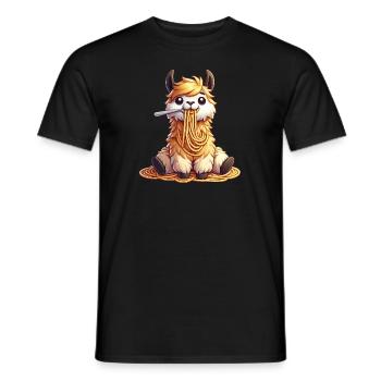 Clumsy Llama Spaghetti Noodles Italian - Men's T-Shirt - black - Front - AI Model Male 178 light (178cm)