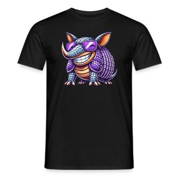 Cool Armadillo Cartoon Sunglasses Summer - Men's T-Shirt - black - Front - AI Model Male 178 light (178cm)