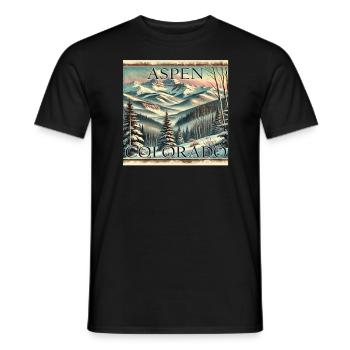 Aspen Skigebiet Ski Snowboard Winter Vintage - Männer T-Shirt - Schwarz - Vorne - AI Model Male 178 light (178cm)