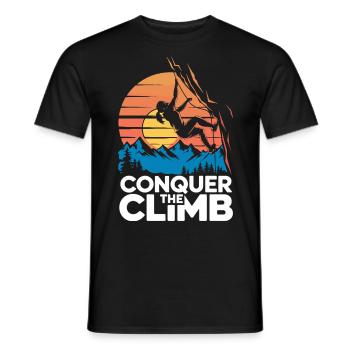 Conquer The Climb - Männer T-Shirt - Schwarz - Vorne - AI Model Male 178 light (178cm)