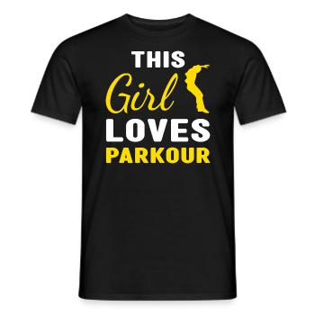 Traceur Cette fille adore le parkour - T-shirt homme - noir - Devant - AI Model Male 178 light (178cm)