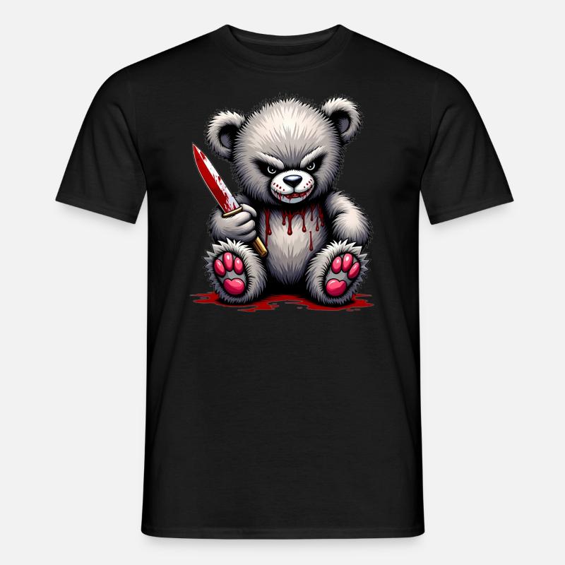 Horror Teddy - Männer T-Shirt - Schwarz