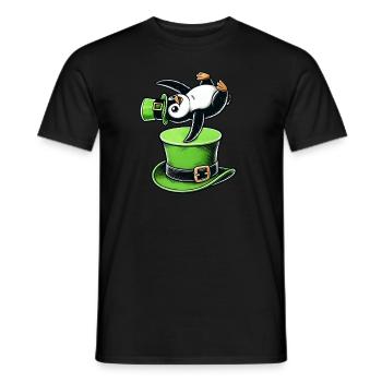 St. Patrick's Day Pinguin Tanz Kleeblatt Spaß - Männer T-Shirt - Schwarz - Vorne - AI Model Male 178 light (178cm)
