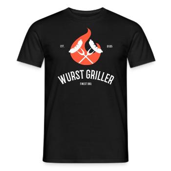 BBQ_Wurst_griller_one - Männer T-Shirt - Schwarz - Vorne - AI Model Male 178 light (178cm)