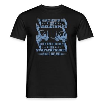 Staplerfahrer – Du kannst mich von der Baustelle h - Männer T-Shirt - Schwarz - Vorne - AI Model Male 178 light (178cm)
