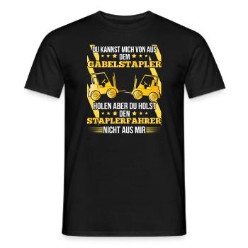 Staplerfahrer – Du kannst mich von der Baustelle - Männer T-Shirt - Schwarz - Vorne - AI Model Male 178 light (178cm)
