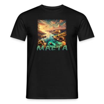 Malta Insel Mittelmeer Urlaub Grunge Stil - Männer T-Shirt - Schwarz - Vorne - AI Model Male 178 light (178cm)