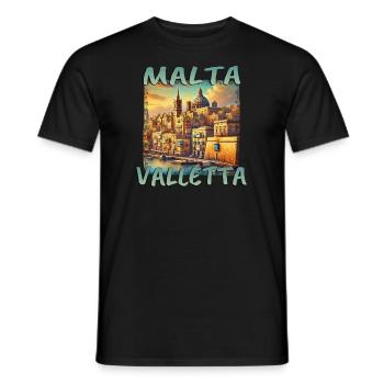 Malte La Valette Vacances Mer Méditerranée - T-shirt homme - noir - Devant - AI Model Male 178 light (178cm)