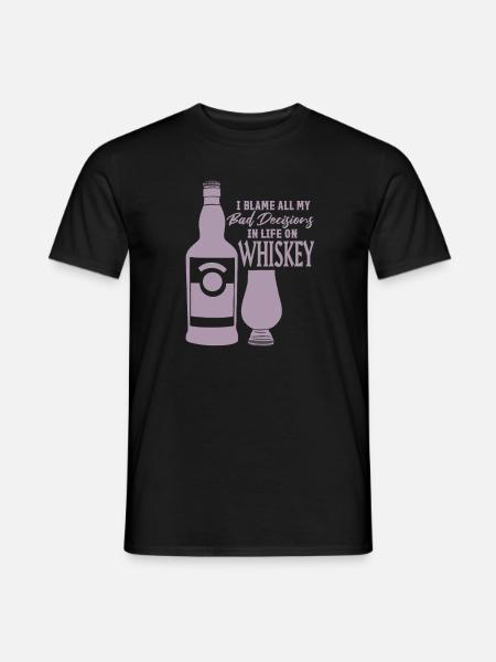 Bad Decisions Whiskey Sayings - Men's T-Shirt - black