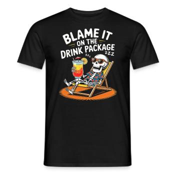 Squelette Humour Croisière Vacances - T-shirt homme - noir - Devant - AI Model Male 178 light (178cm)