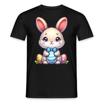 Lapin mignon lapin de Pâques - T-shirt homme - noir - Devant - AI Model Male 178 light (178cm)