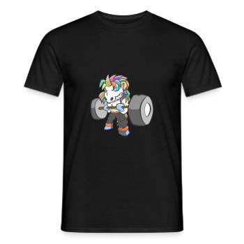 Einhorn Krafttraining - Männer T-Shirt - Schwarz - Vorne - AI Model Male 178 light (178cm)