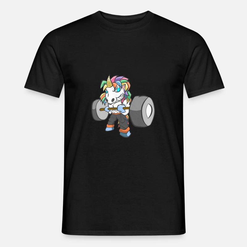 Einhorn Krafttraining - Männer T-Shirt - Schwarz