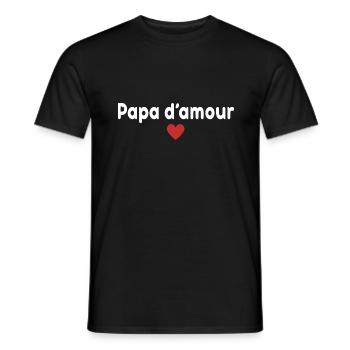 Papa D' amour - T-shirt homme - noir - Devant - AI Model Male 178 light (178cm)