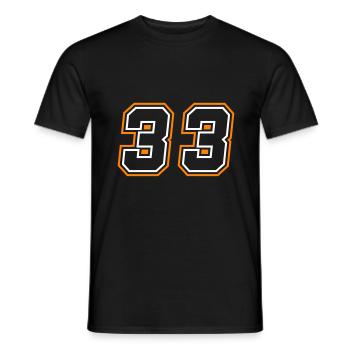 33 Number symbol - Men's T-Shirt - black - Front - AI Model Male 178 light (178cm)