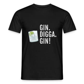 Gin Digga Gin - Männer T-Shirt - Schwarz - Vorne - AI Model Male 178 light (178cm)