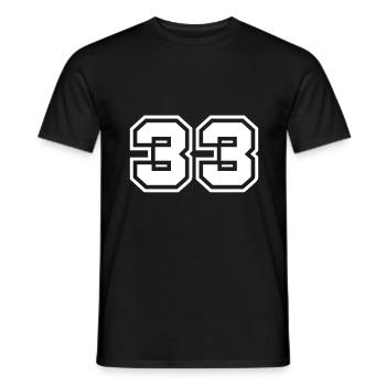33 Symbole numérique - T-shirt homme - noir - Devant - AI Model Male 178 light (178cm)