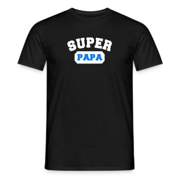 Superpapa Bester Dad Vater Super Papa Shirt - Männer T-Shirt - Schwarz - Vorne - AI Model Male 178 light (178cm)