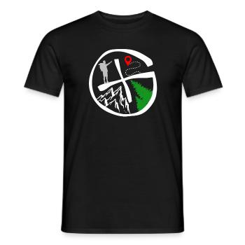 Geocachers looking for Cache Logo Geocaching Fans - Men's T-Shirt - black - Front - AI Model Male 178 light (178cm)