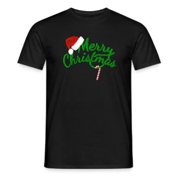 MERRY CHRISTMAS - Merry Christmas - Candy Cane - Men's T-Shirt - black - Front - AI Model Male 178 light (178cm)
