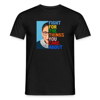 RBG - Fight For The Things - Rights & Equality - Men's T-Shirt - black - Front - AI Model Male 178 light (178cm)