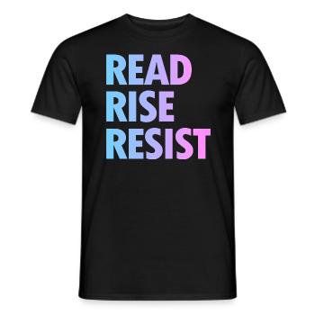Read Rise Resist - Funny Reading Quote - Men's T-Shirt - black - Front - AI Model Male 178 light (178cm)