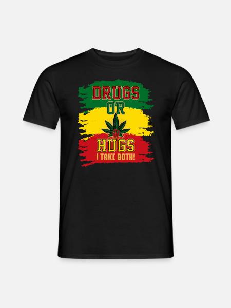 Drugs Or Hugs - Männer T-Shirt - Schwarz