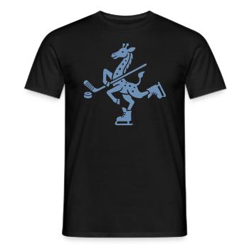 Giraffe Eishockey Silhouette Minimalistischer Puck - Männer T-Shirt - Schwarz - Vorne - AI Model Male 178 light (178cm)
