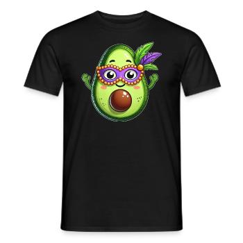 Mardi Gras Avocat Légumes Végétaliens Dessin animé - T-shirt homme - noir - Devant - AI Model Male 178 light (178cm)