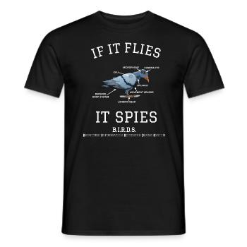 Oiseau espion pour chemises sombres - T-shirt homme - noir - Devant - AI Model Male 178 light (178cm)