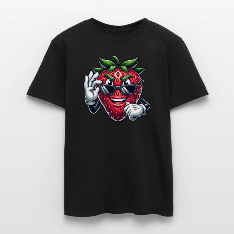 Cool Strawberry Fruit Comic with Sunglasses Men's T-Shirt