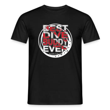 Best Dive Buddy Forever, Scuba Diving, Aquaholic - Men's T-Shirt - black - Front - AI Model Male 178 light (178cm)