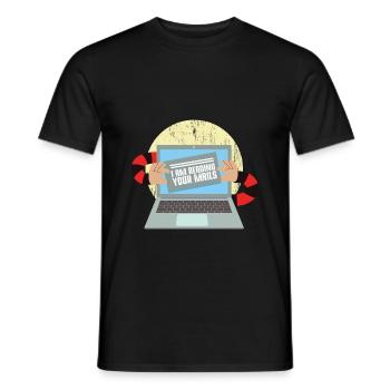Hacking Phishing I am reading your Mails - Männer T-Shirt - Schwarz - Vorne - AI Model Male 178 light (178cm)