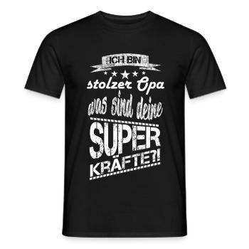 Ich bin stolzer Opa und was sind deine Superkräfte - Männer T-Shirt - Schwarz - Vorne - AI Model Male 178 light (178cm)